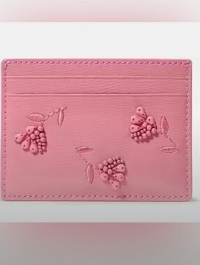 LOW STARTnKate Spade-Morgan Embellished Floral Slim  Cardholder (Power Pink 🩷)